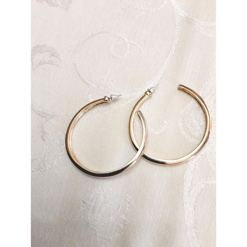 kenneth Jay lane Open hoop earrings Gold Tone Large Pierced